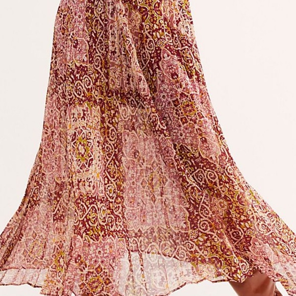Free People Boho Pleated Midi Skirt - Picture 3 of 5